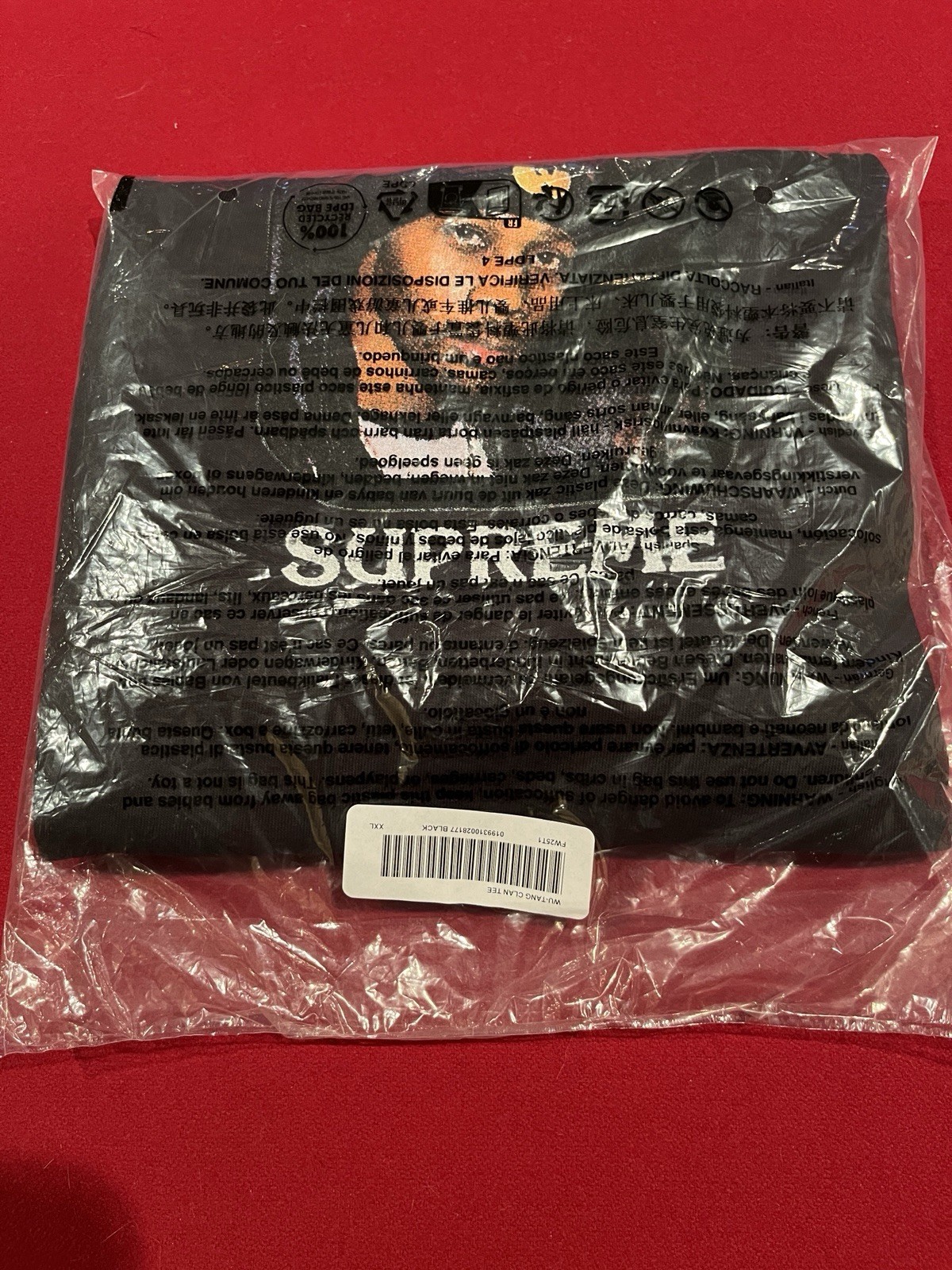 Size XXL Supreme FW25 Wu-Tang Clan RZA Tee Shirt BLACK Same Day Ship