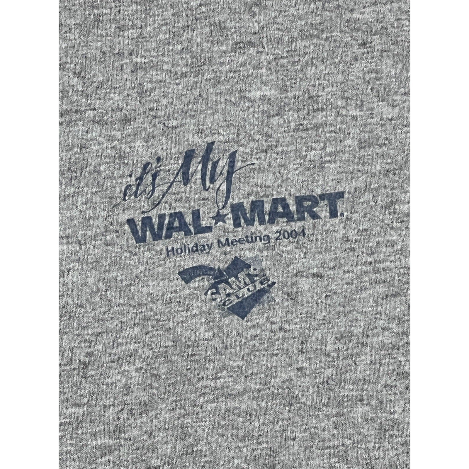 Vintage Y2K Walmart Holiday Meeting 2004 Jerzees Gray Tee Men’s 2XL