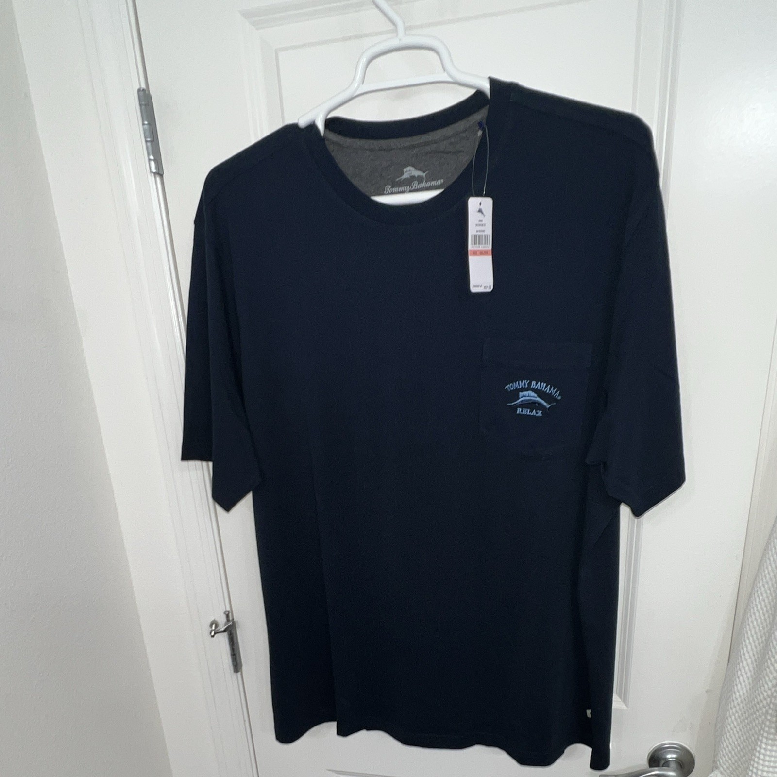 Tommy Bahama Bali Skyline Tee Crew Neck Pocket 3XL/3TG Blue Solid Tee