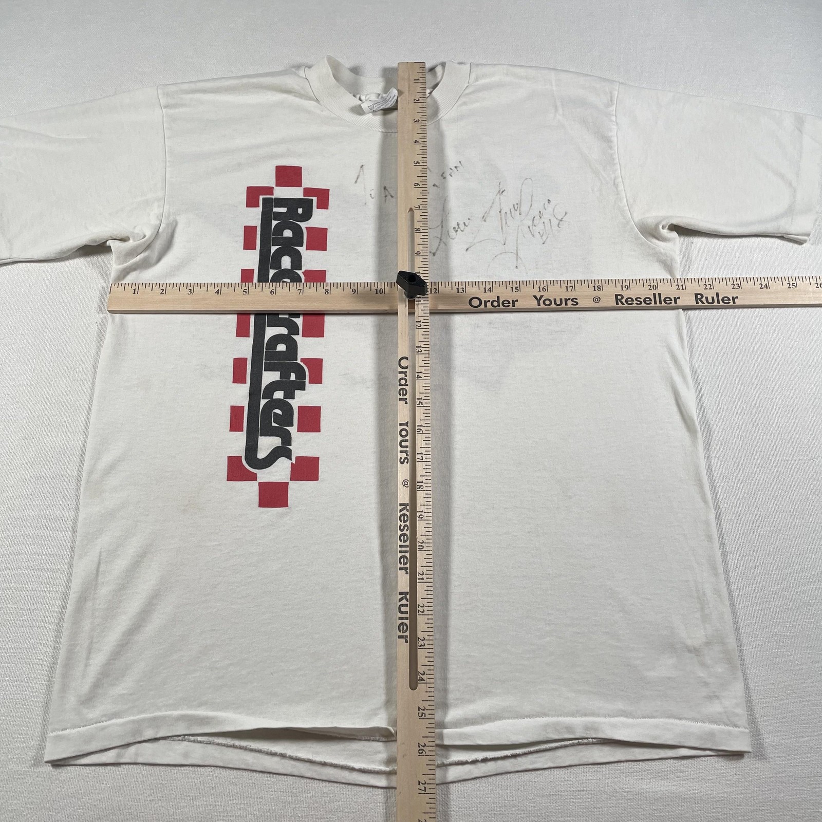 Vintage Speedway Racing Steve Lucero Shirt Mens Large White Bad Boy Signed 80s