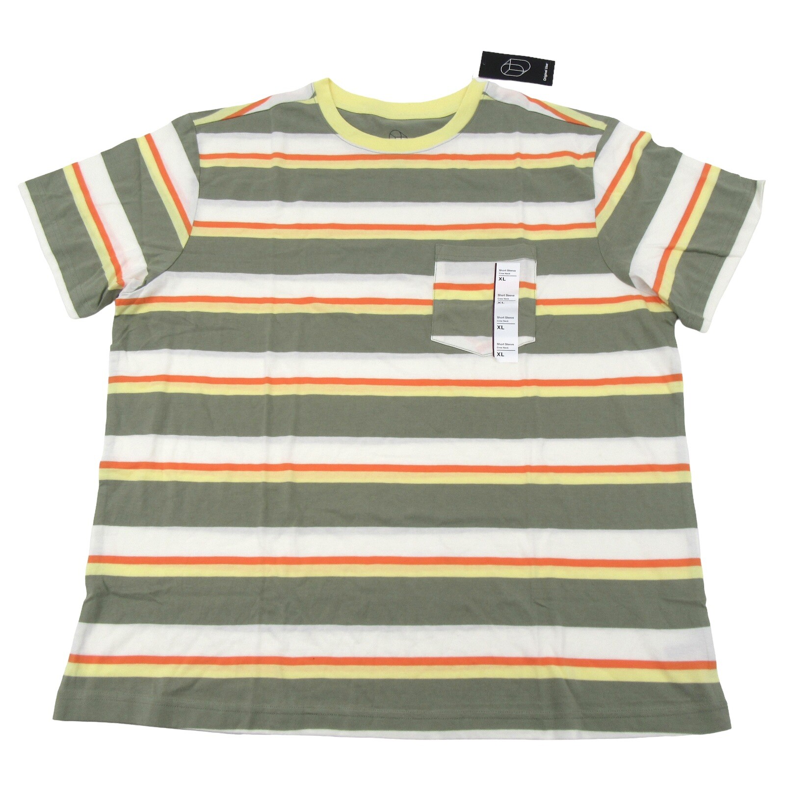 Original Use Mens Size XL Crew Neck Short Sleeve T-Shirt Striped Restful Green