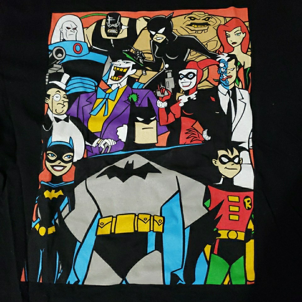 BATMAN Batman Villains Character Print T-Shirt Men’s Large Size DC Comics Black