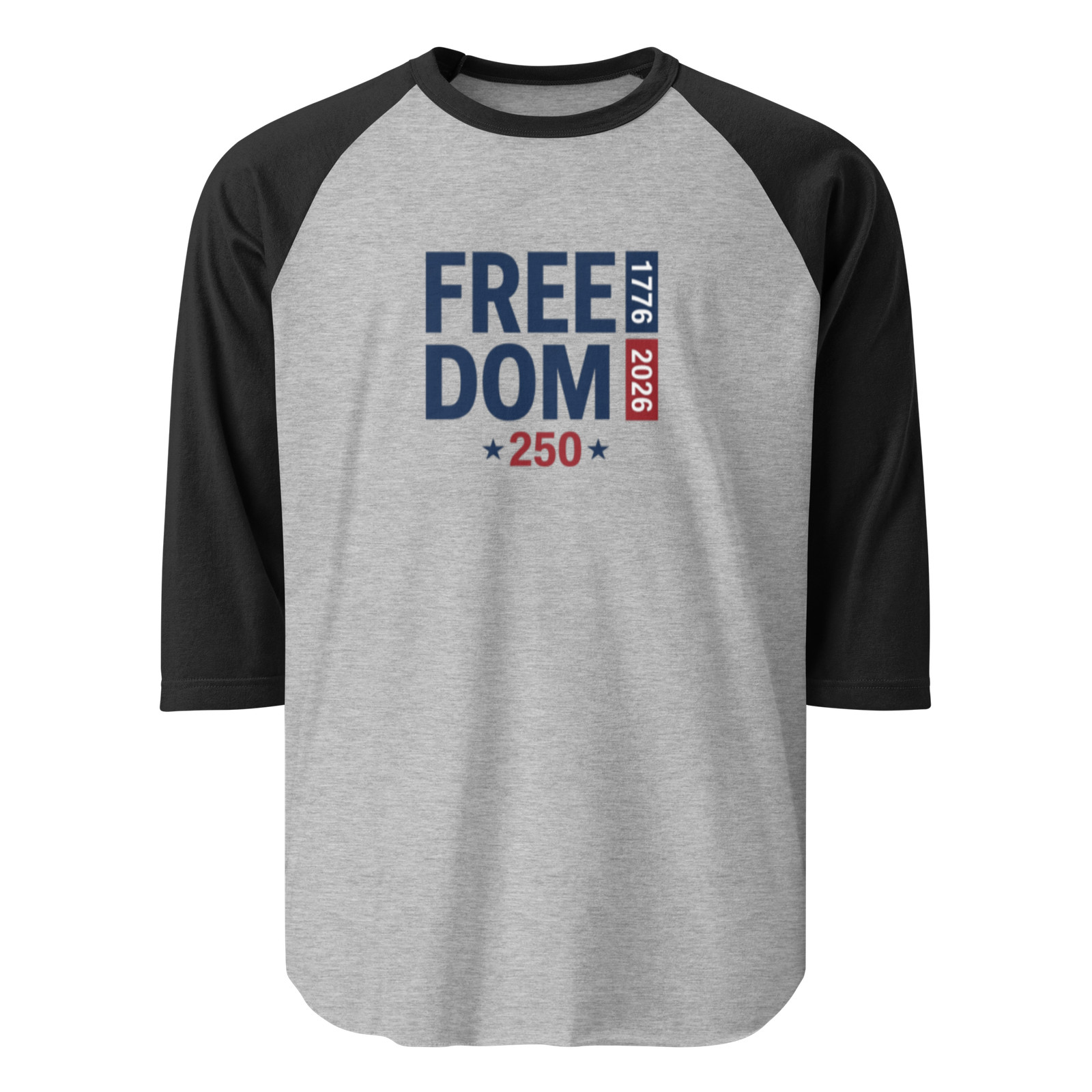 FREE-DOM 250 1776 – 2026 3/4 sleeve raglan shirt
