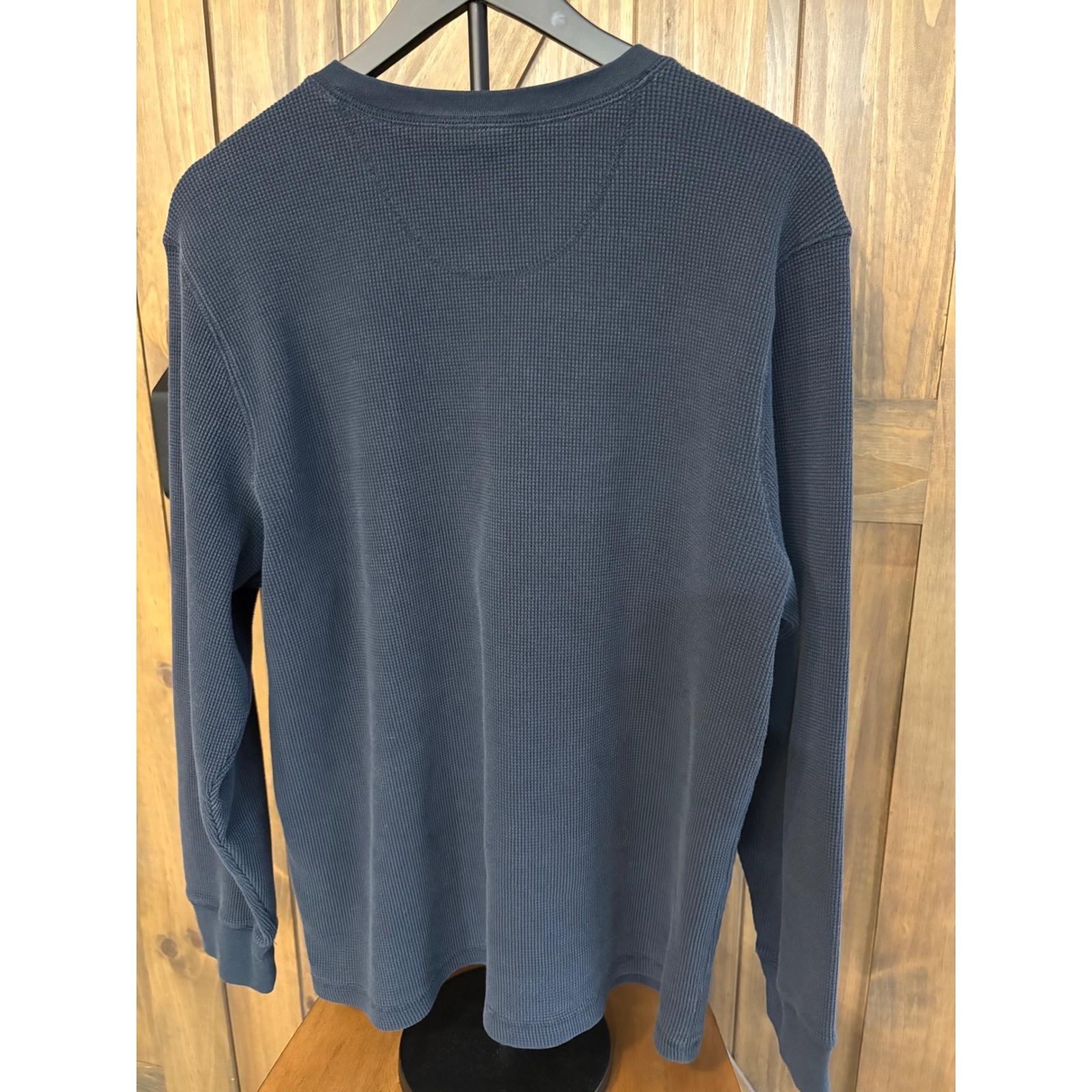 Northwest Territory Mens Long Sleeve Waffle Knit Henley Navy Blue Size X-Large