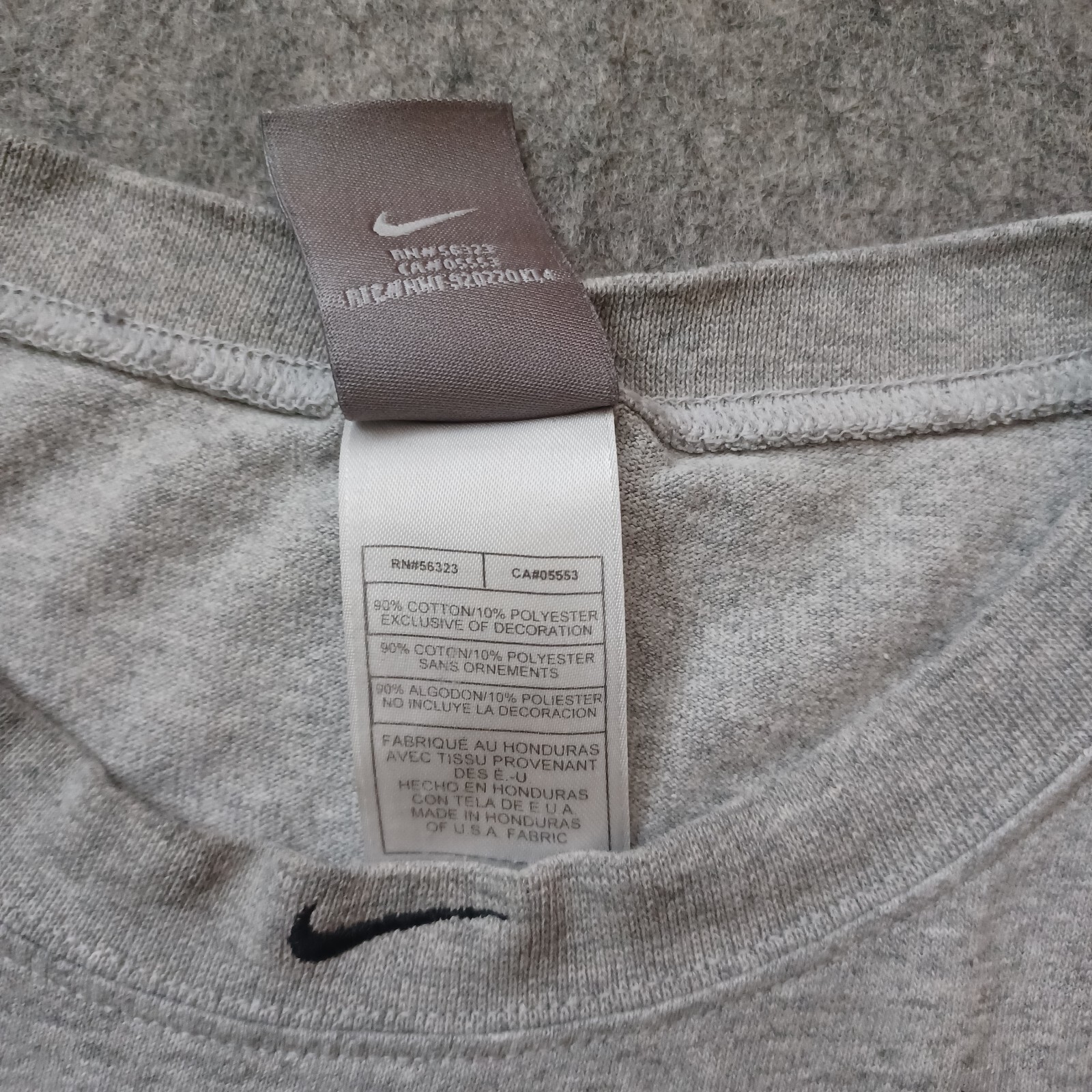 Vintage Nike Tank T Shirt Mens XL Gray Center Swoosh Collar Muscle Basketball