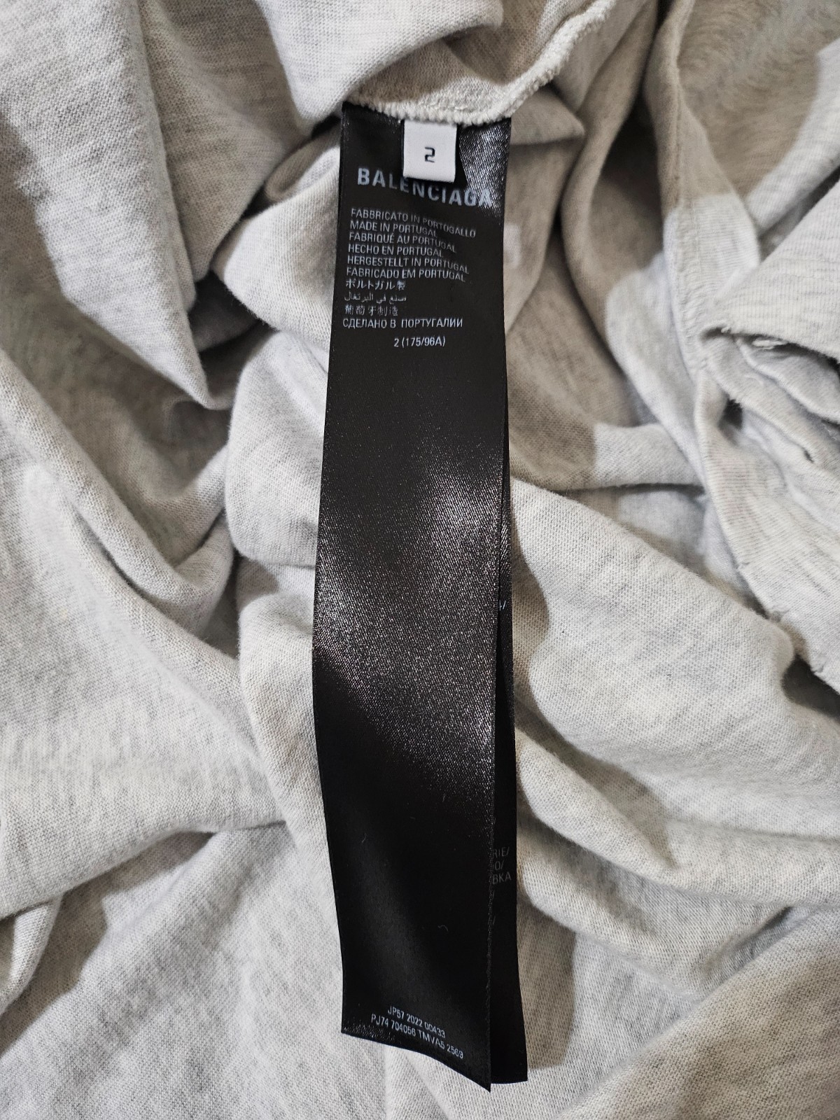 Balenciaga 3B Sports Icon Repaired Destroyed Oversized T-Shirt Gray Size 2