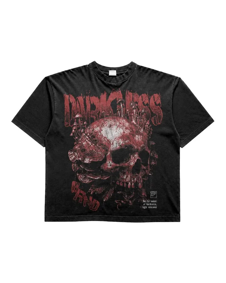 Darkness Skull Graphic T Shirt Gothic Vintage Streetwear Tee Unisex