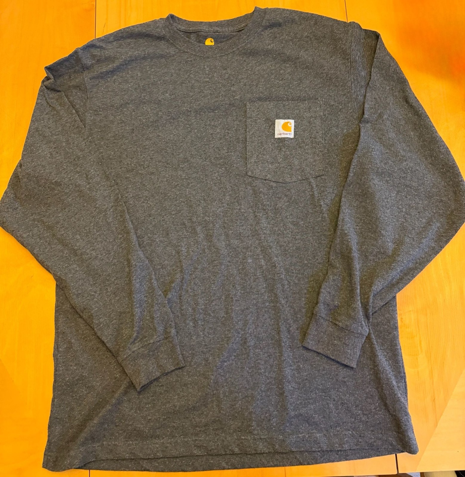 Carhartt Loose Fit Heavyweight Long Sleeve Pocket T-Shirt K126 Heather Gray