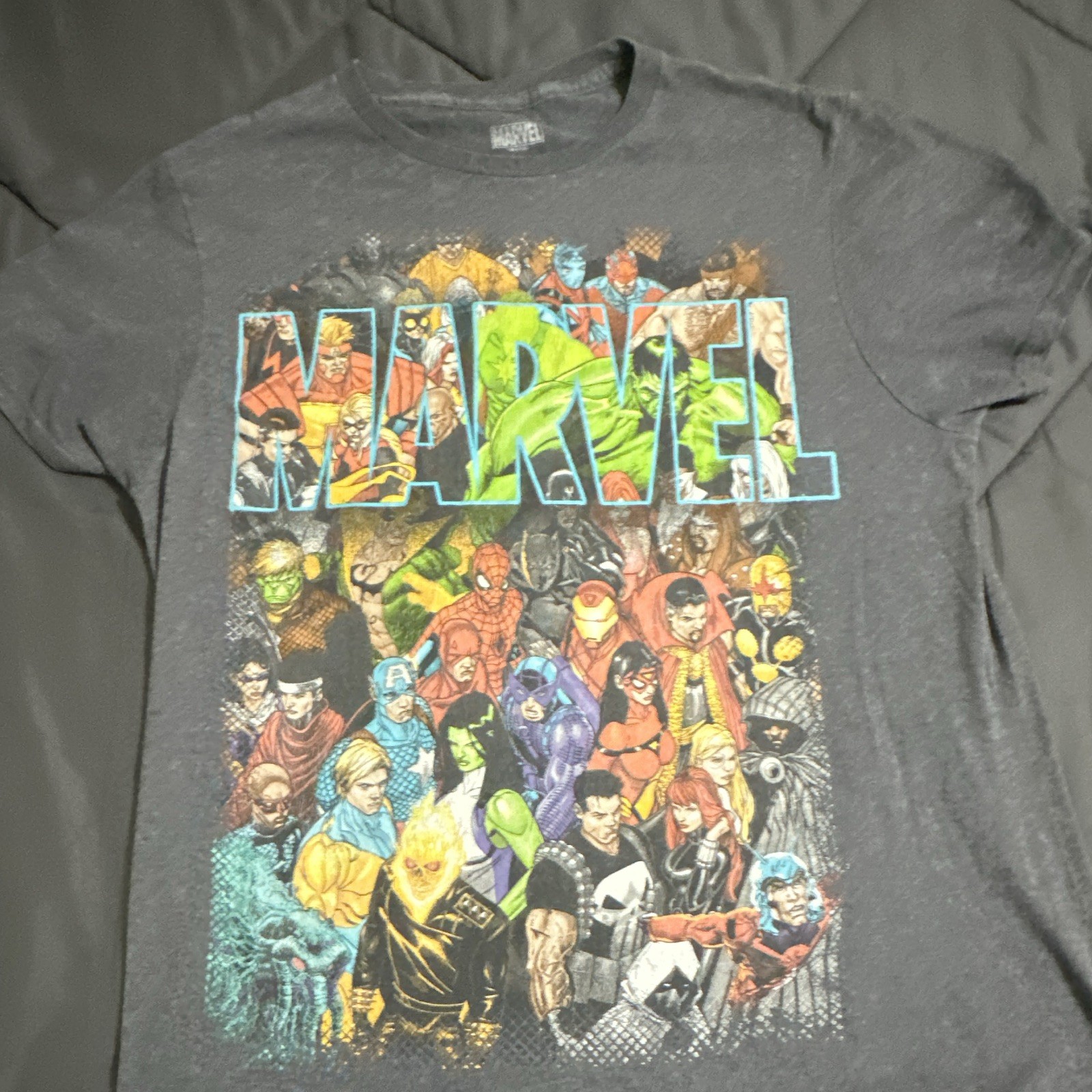Marvel Men’s Gray Marvel Universe Graphic Logo T-Shirt Crew Neck Short Sleeve M