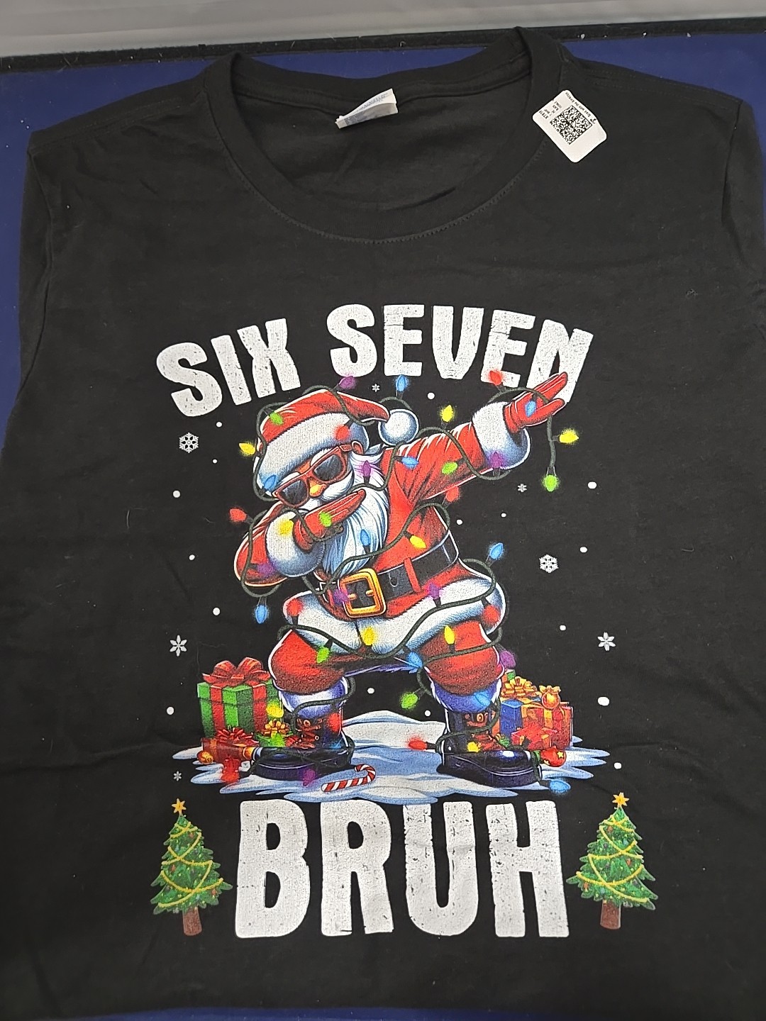 67 Meme Six Seven Bruh Dabbing Santa Funny Christmas Meme T-Shirt Size Small