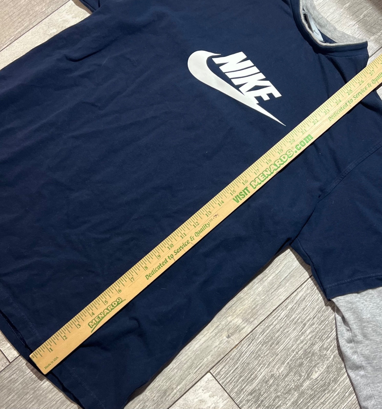 Vintage Y2K Nike Swoosh Logo Layered Long Sleeve Blue And Grey Size L