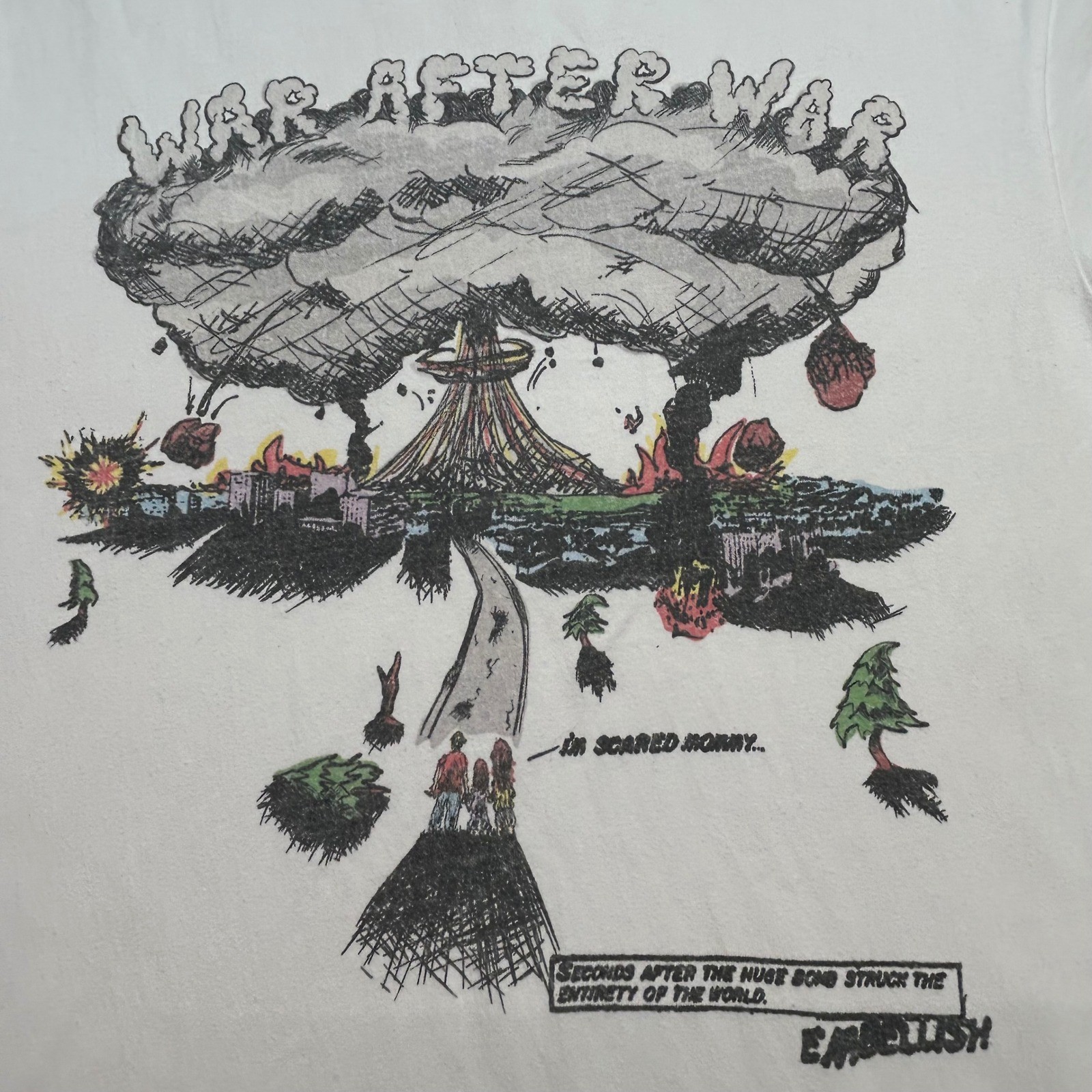 Embellish Streetwear Mens S War After War Graphic White Short Sleeve T-Shirt