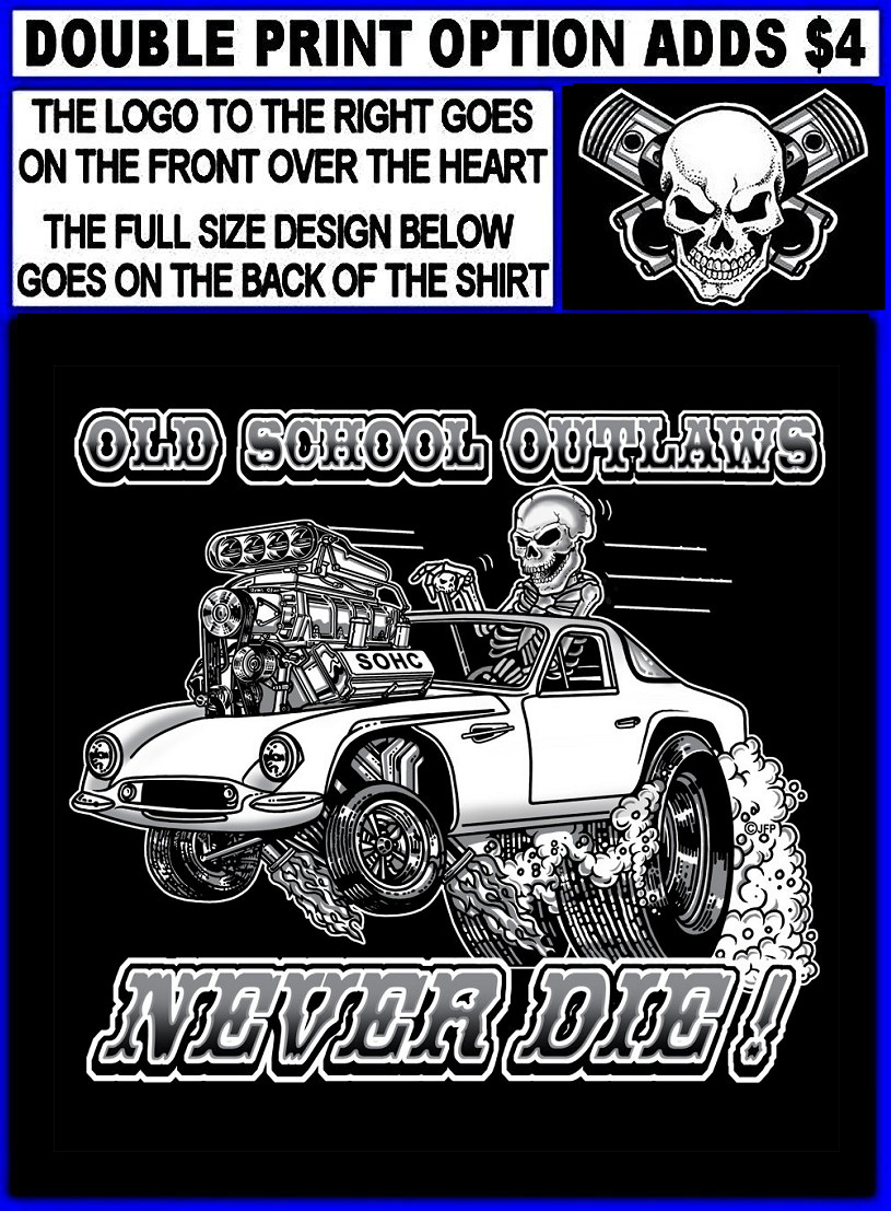 V8 Griffith Hot Rod Muscle Car Outlaw Drag Gasser Cartoony Skeleton T-shirt OM32