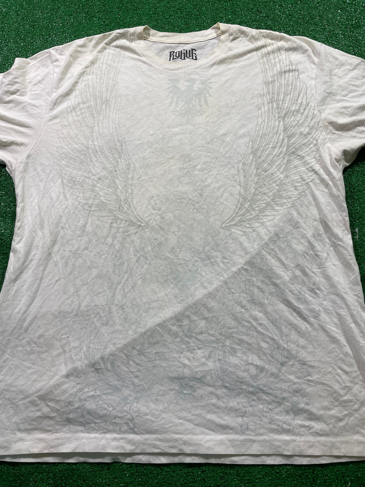 ROGUE Apparel Branding T-Shirt Sz 2XL White Y2K Style Worn