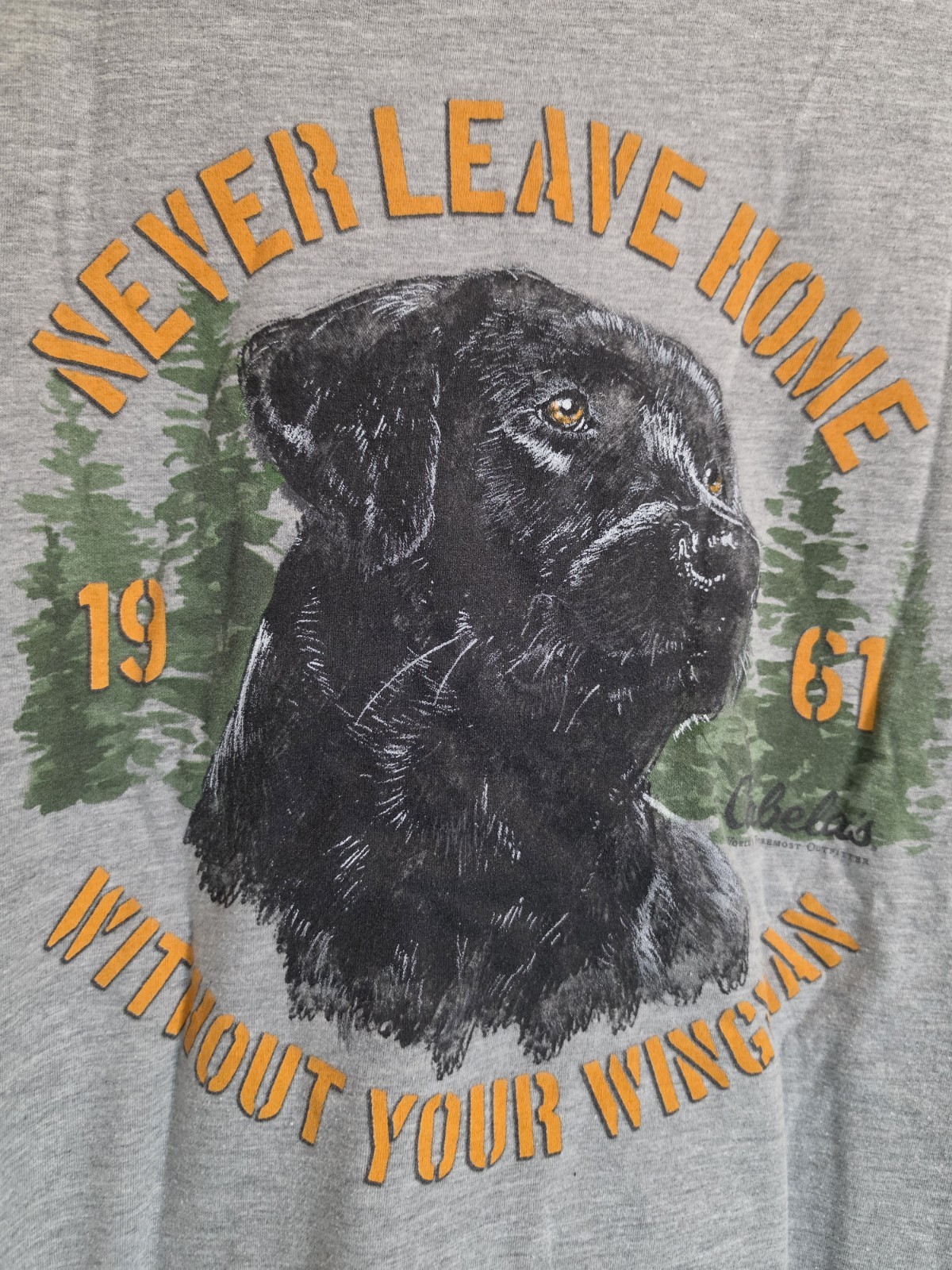 Men’s Grey Short Sleeve T-Shirt By Cabelas Never Leave Home Without Your Wingman