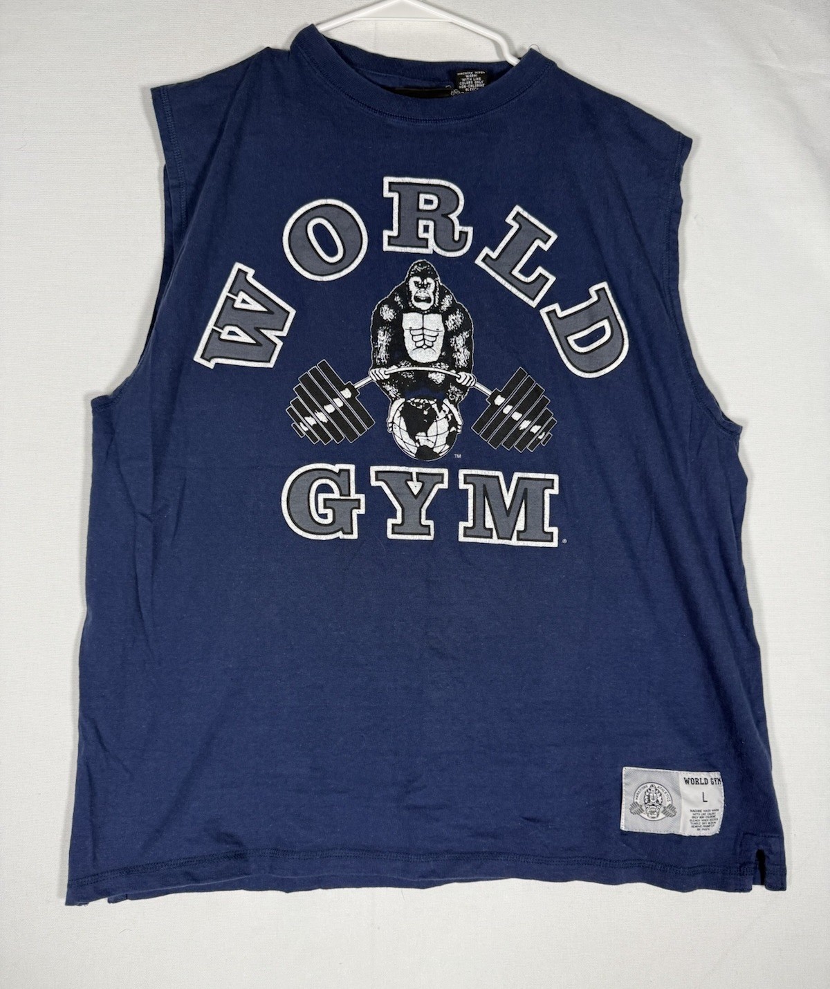 World Gym Gorilla Bodybuilding Workout Sport Graphic Tank Sleeveless Shirt Large