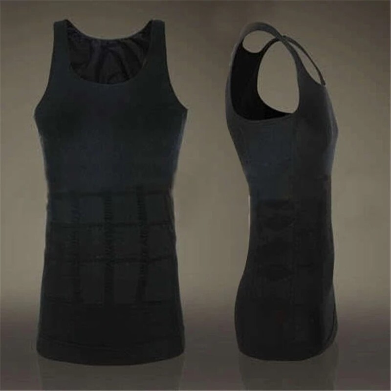 Mens Compression Shirts Slimming Body Shaper Vest Tight Tank Top Tummy Control
