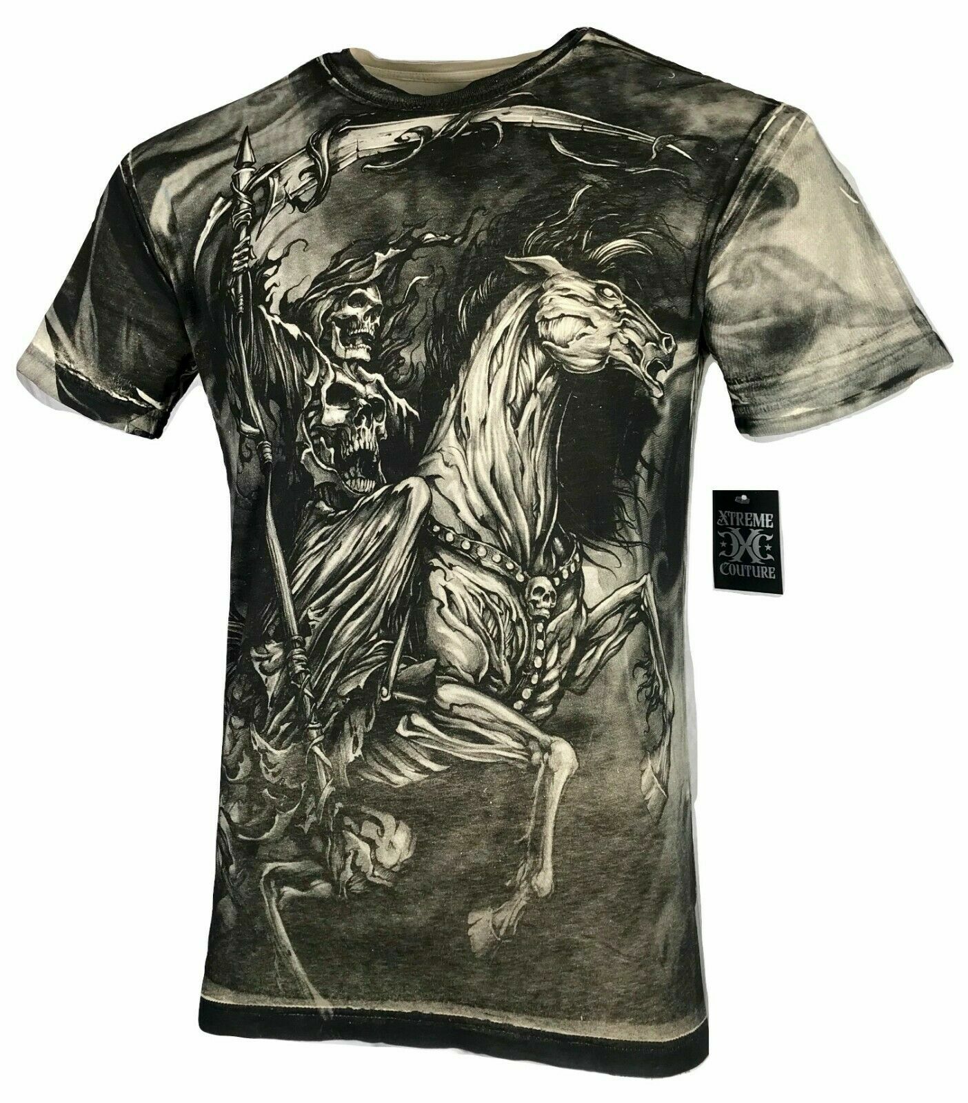 Xtreme Couture Affliction Men’s T-Shirt DARK HORSE Skull Tattoo Biker S-5XL