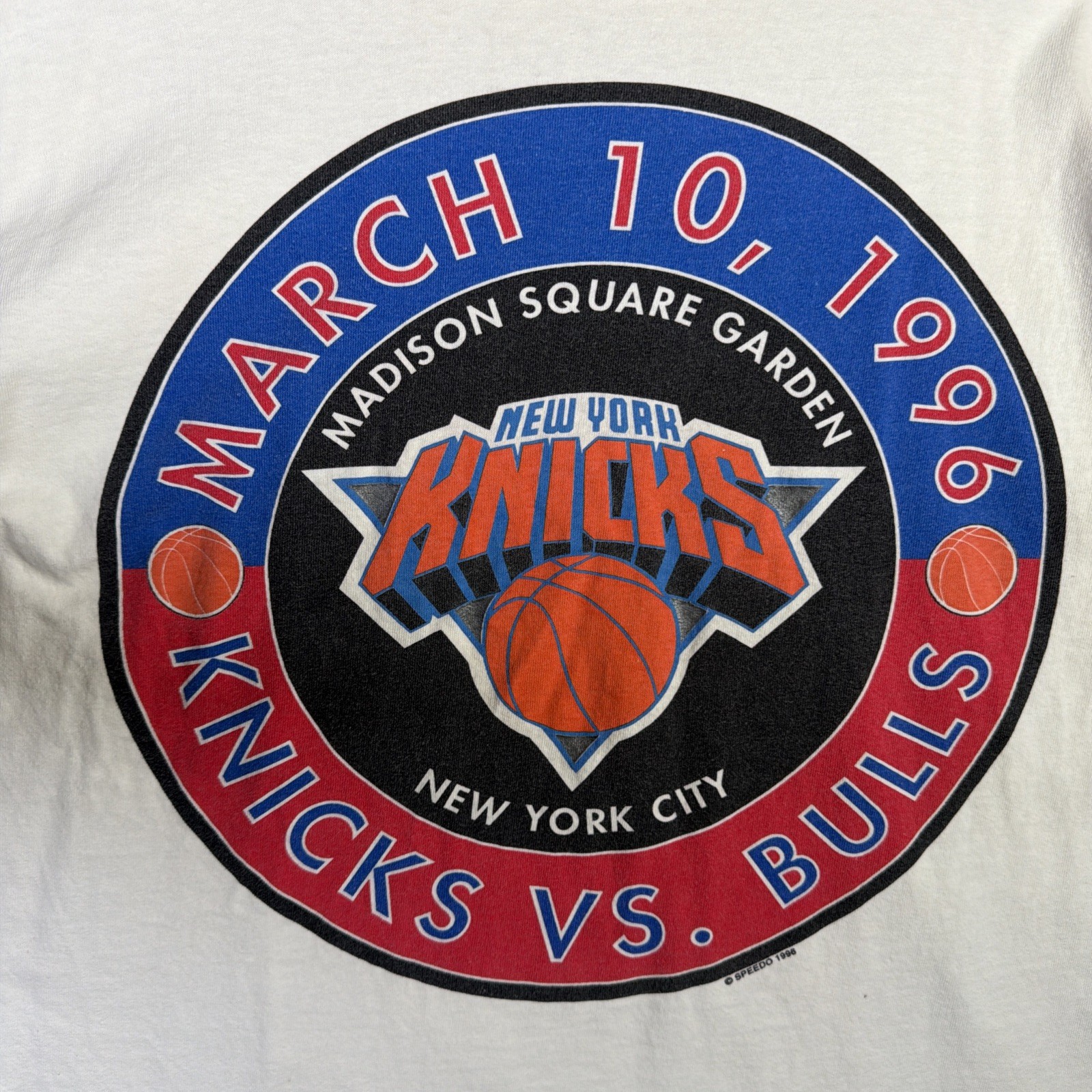 Vintage New York Knicks Shirt Mens XL White 90s NBA Basketball 1996 Speedo Rare