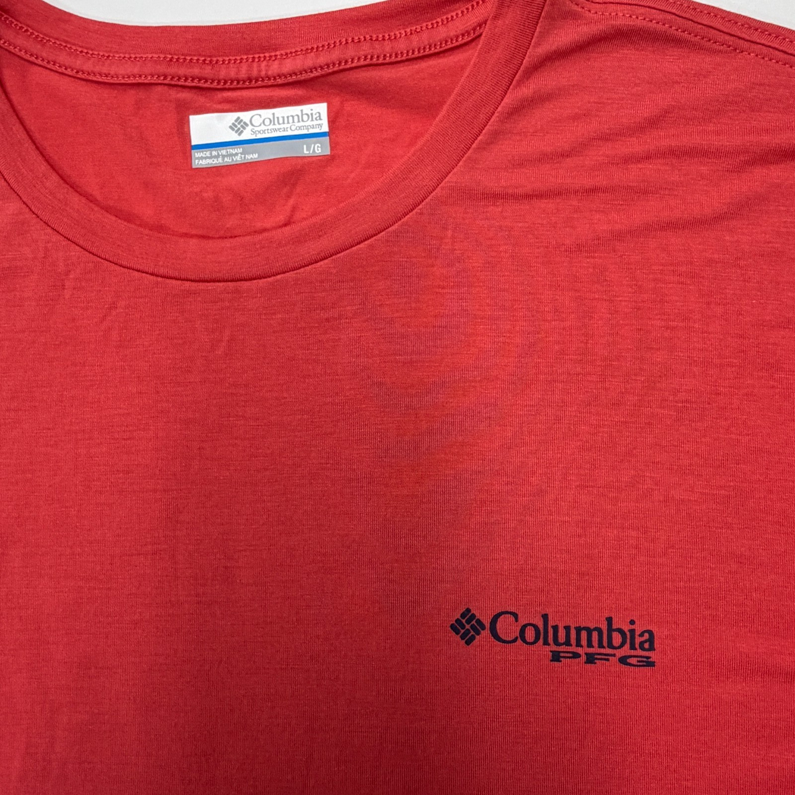 Columbia PFG Terminal Tackle T-Shirt Mens L Red White Blue USA 4th of July