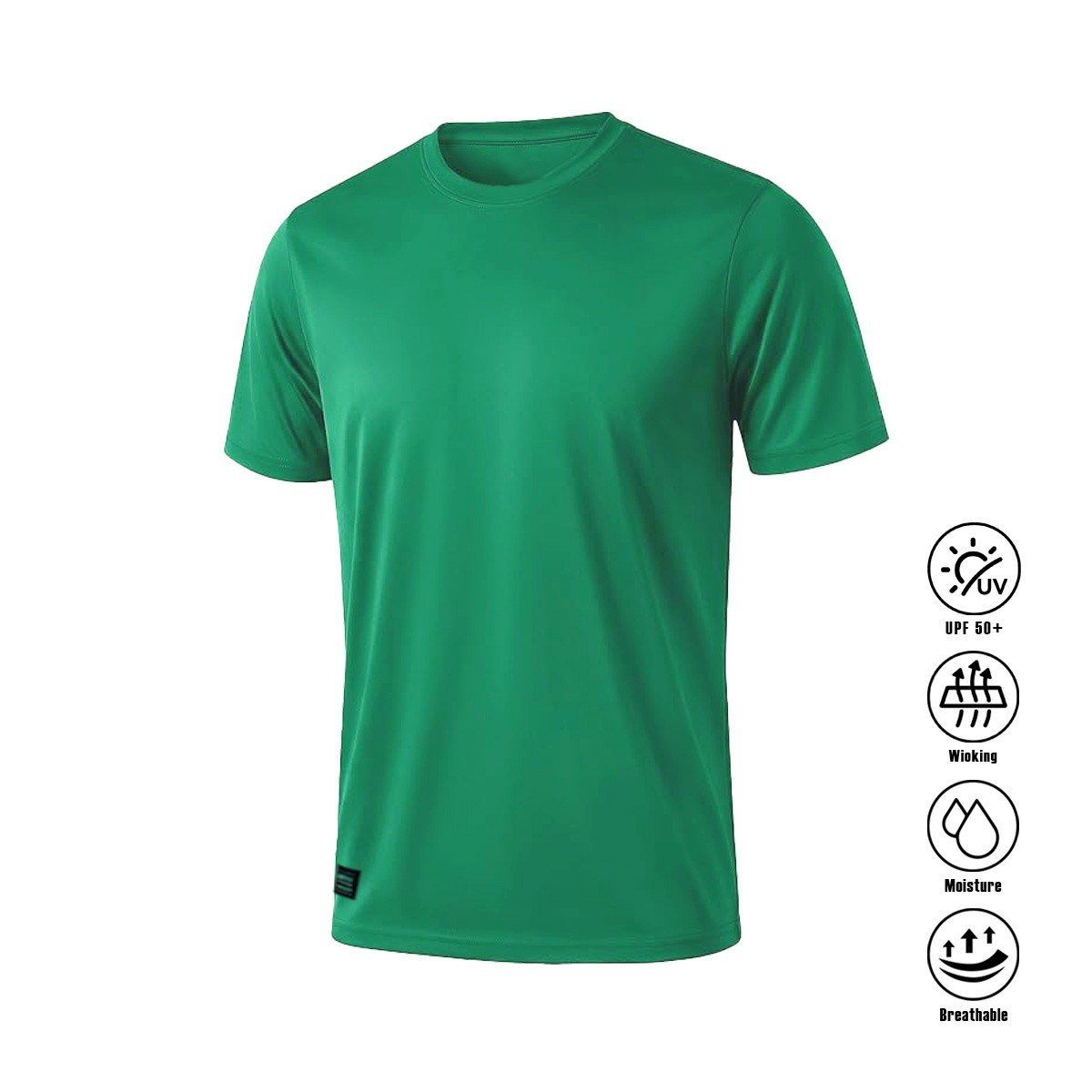 Quick Dry Athletic T-Shirt UPF50+ Moisture Wicking Crew Neck Short Sleeve