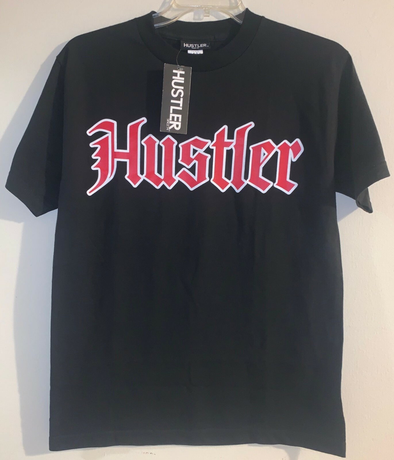 Hustler Logo Larry Flynt Felon Tee T-Shirt Black / Red Size Adult Men’s Medium M