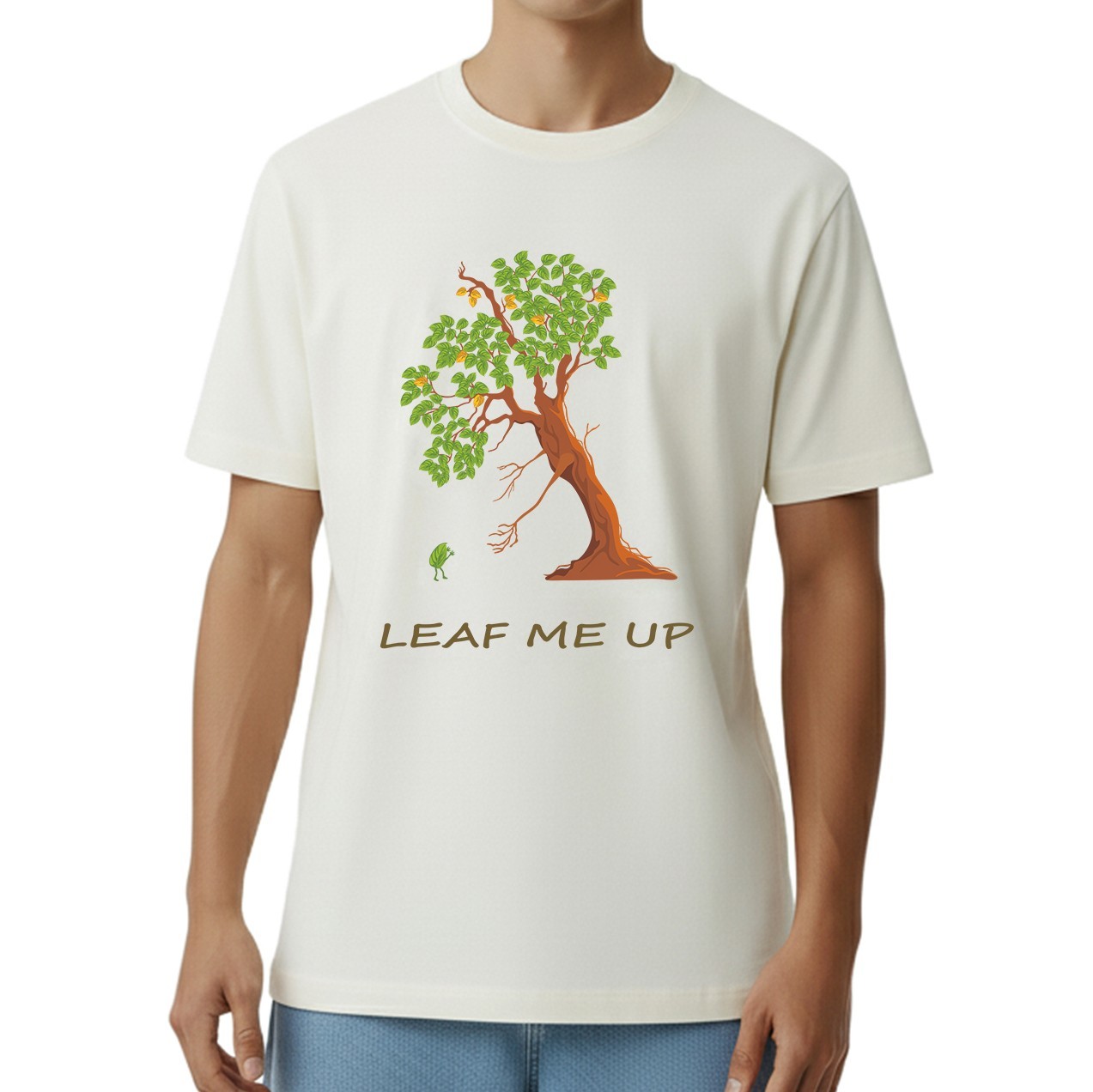 T-Shirt Crew Neck 100% Cotton Lightweight Breathable Streetwear Tree Graphic
