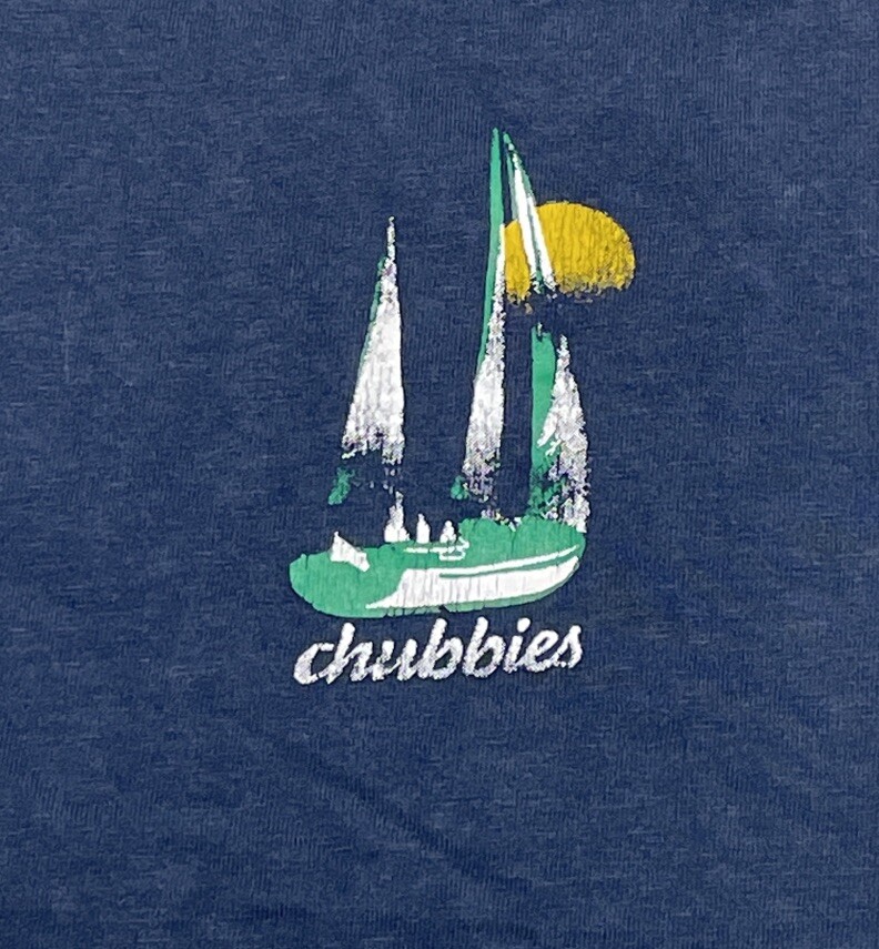Chubbies Tank Top Men’s 2XL Blue Sailboat Sleeveless Skys Out Thighs Out Beach
