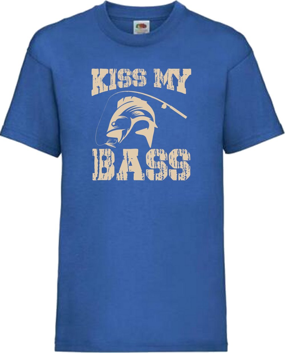 Fishing Kiss My Bass Humour Novelty T Shirt Various Colours And Sizes