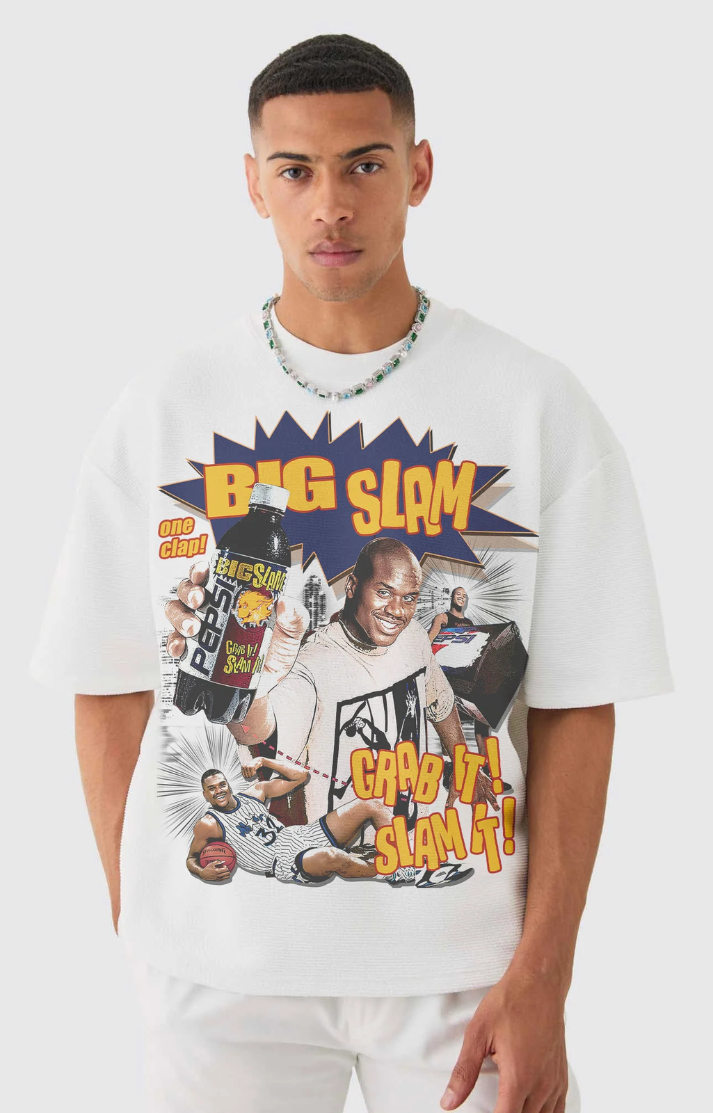 Shaq Big Slam Boxy Vintage Graphic Basketball Tee Streetwear Y2K