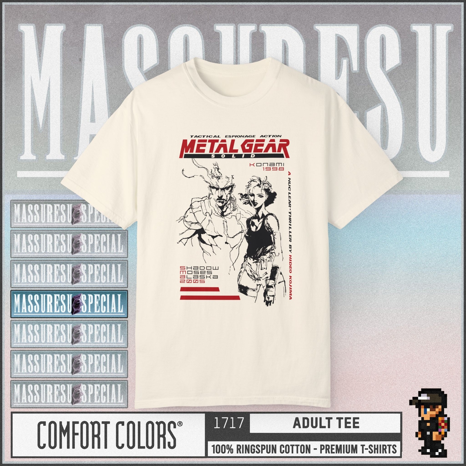 Metal Gear Solid [Snake Meryl v3] Premium T-Shirt – Kojima Solid Liquid Big Boss