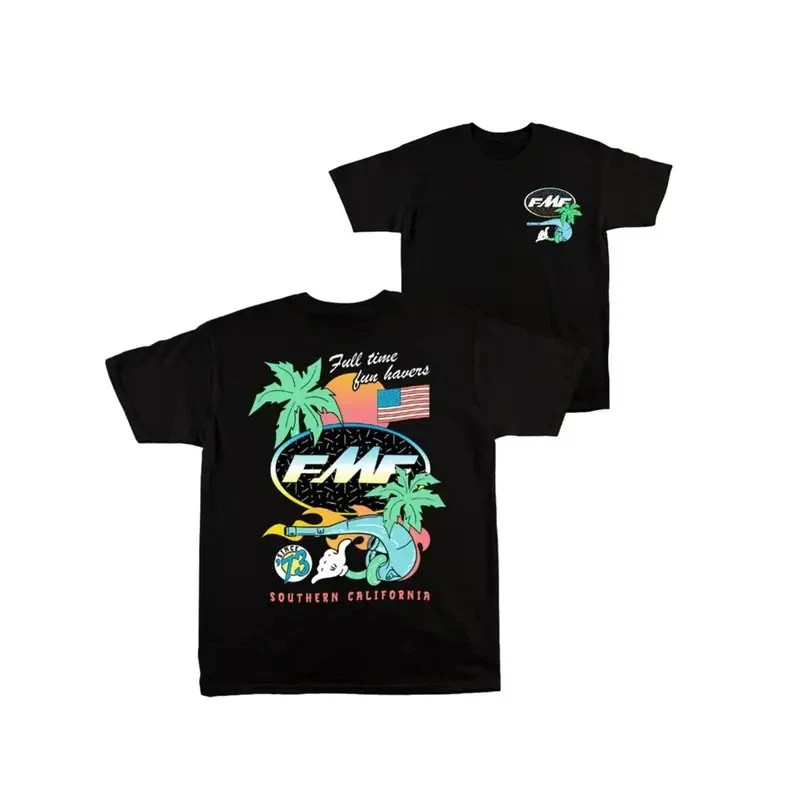 FMF Racing T Shirt Motocross Sunset Flag Graphic Tee