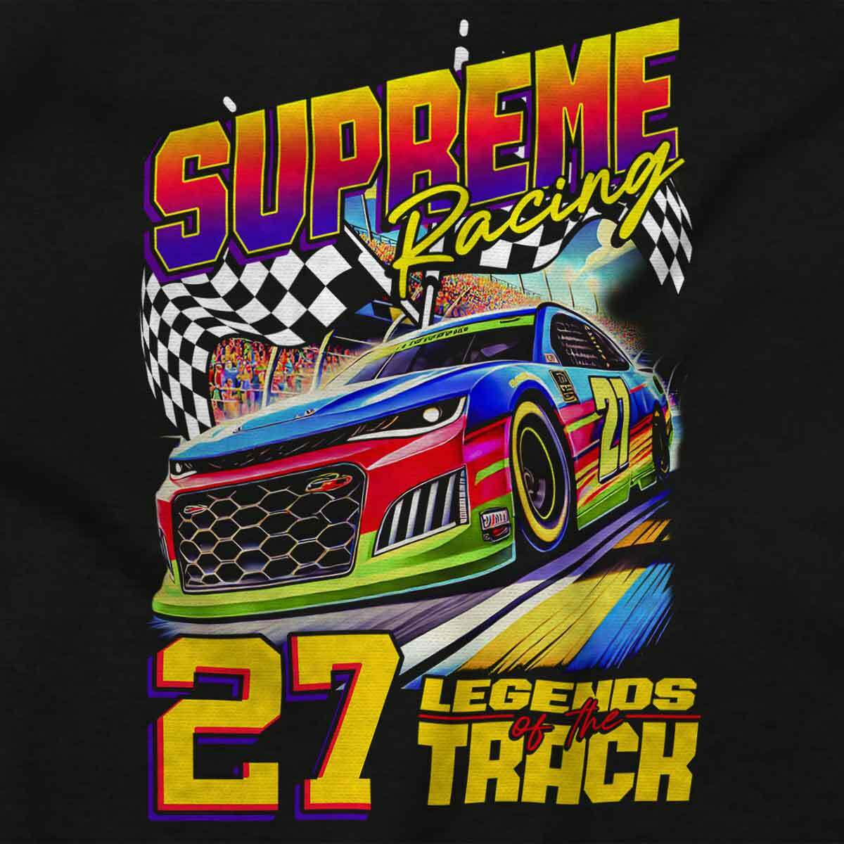 Supreme Racing 27 Legends Track Racecars Mens Casual Crewneck T Shirts Tees