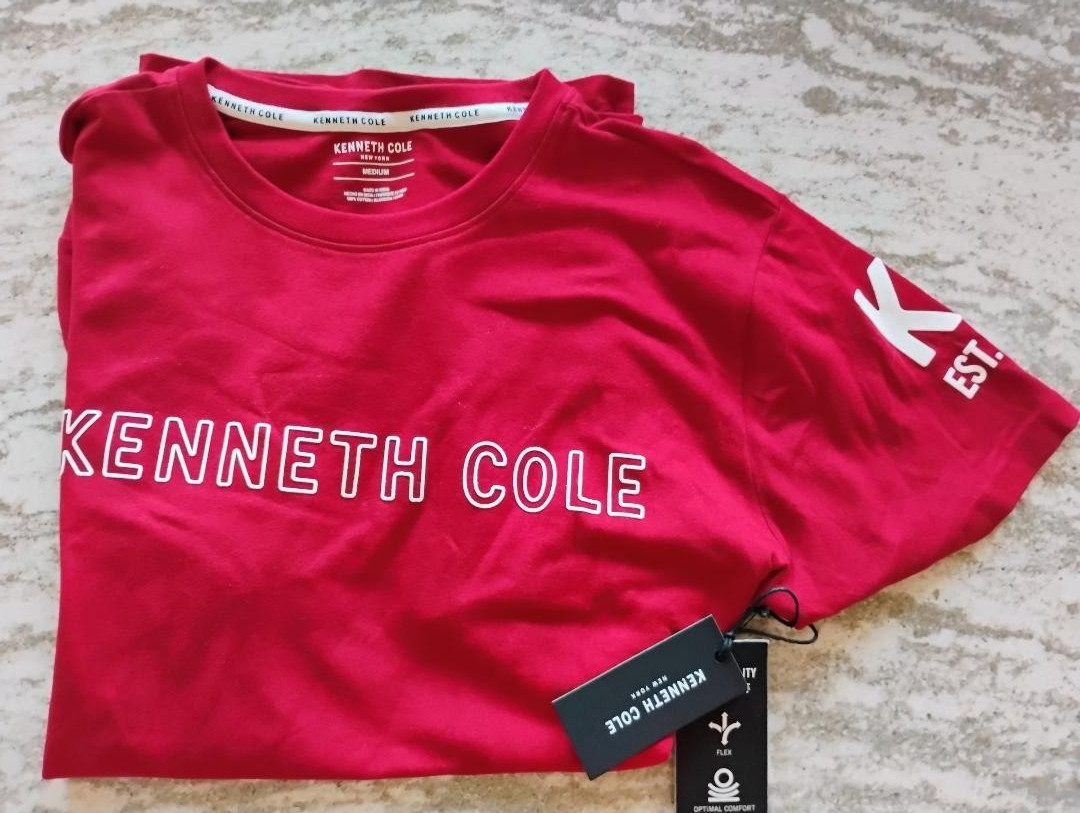 Kenneth Cole Logo Active Short Sleeve TShirt Medium MINT FREE SHIPPING