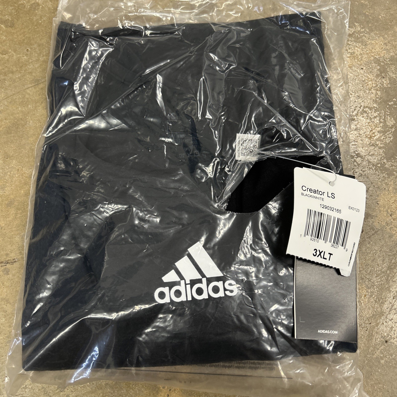 Adidas Creator Long Sleeve Tee -Tall- Black EK0123 Men’s Size 3XLT NWT