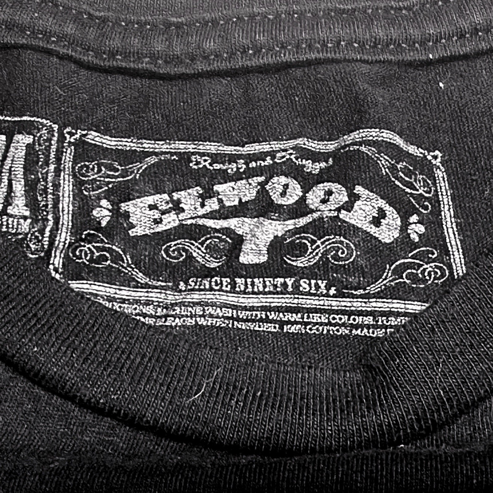 Elwood Denim Skull Headdress Graphic Tee Black Streetwear Skate Shirt Mens M