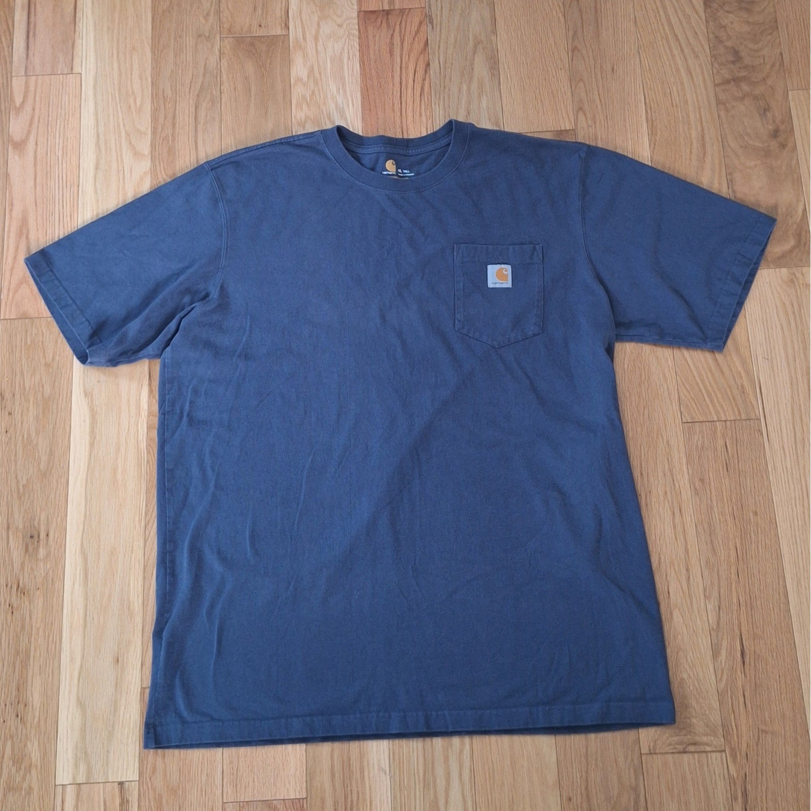 Carhartt K87 Mens XL Tall Navy Blue Short Sleeve Pocket T-Shirt Original Fit Tee