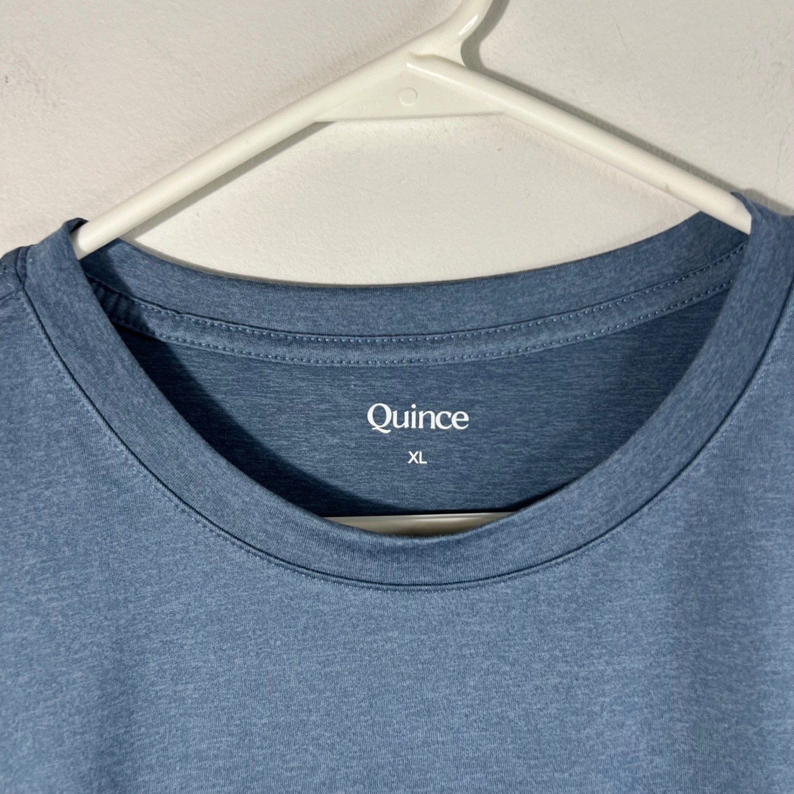 Mens Quince Flowknit Breeze Performance Tee Shirt Heather Dewstone Blue XL NWOT