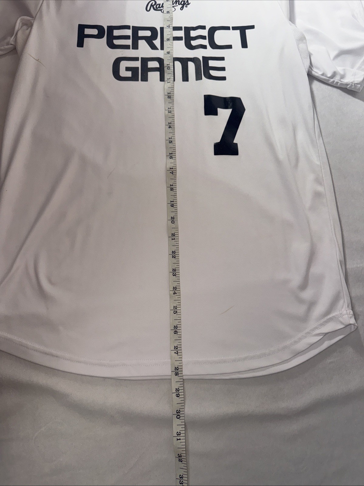 Rawlings Perfect Game Shirt White #7 Softball Baseball Size Medium