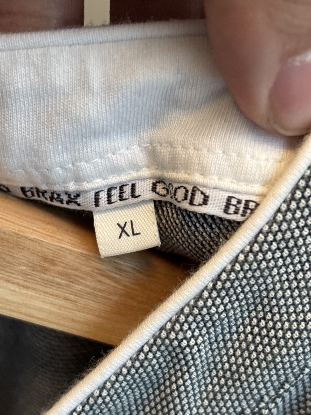 Brax Men’s Feel Good Henley Long Sleeves XL Ultralight, Easy Care, Gray/Blue