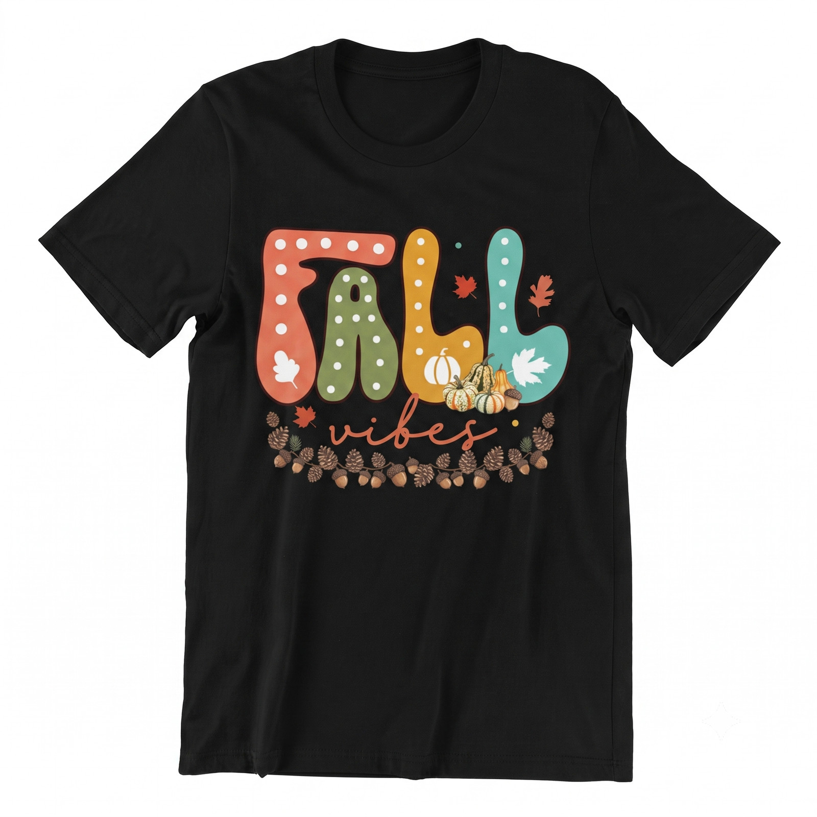 Fall Vibes Retro Groovy Pumpkin Autumn Leaves T-shirt For Men Women