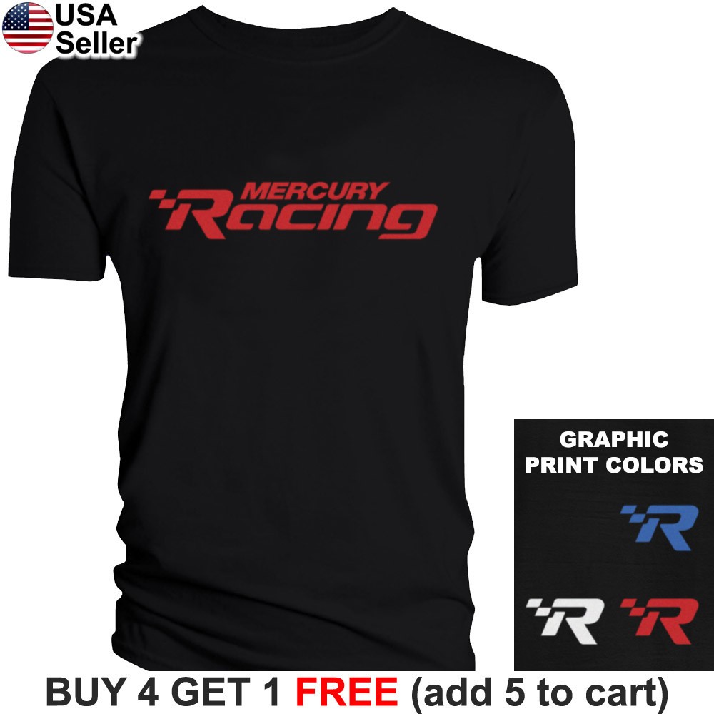 Mercury Racing T-Shirt Outboards Boating Mercruiser Marine Boat Speed BME01