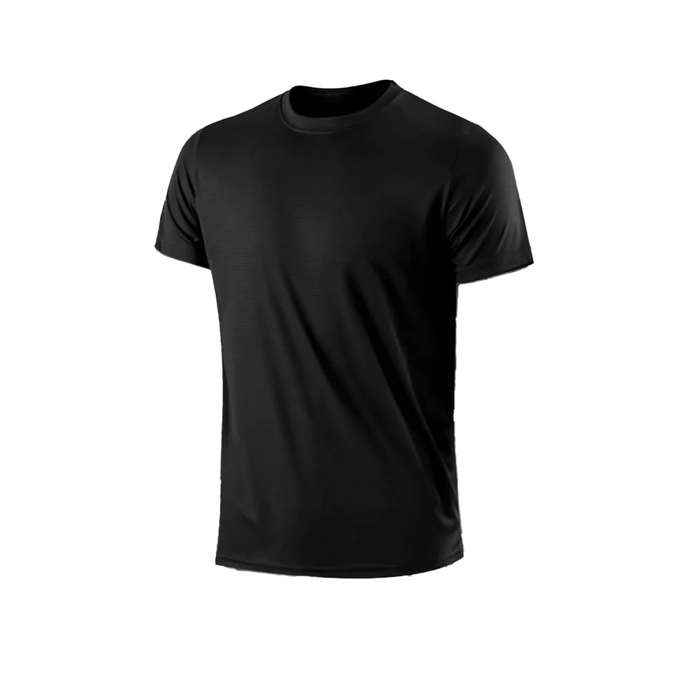 New Men’s Solid Color T-Shirt Sports And Leisure T-Shirt Outdoor Gym Running Bla