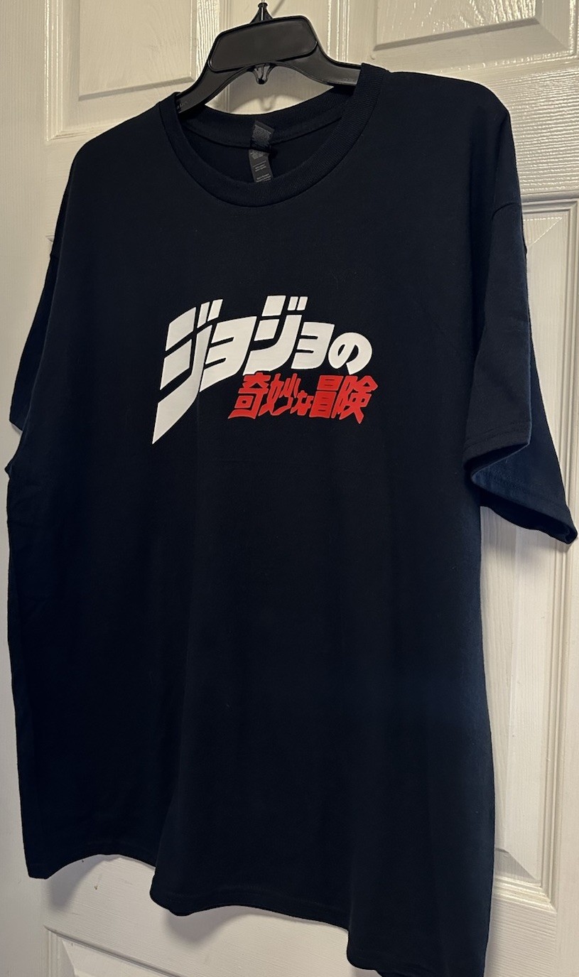 New T Shirt Jojo’s Bizarre Adventure Anime Custom front + back BLACK S M L XL