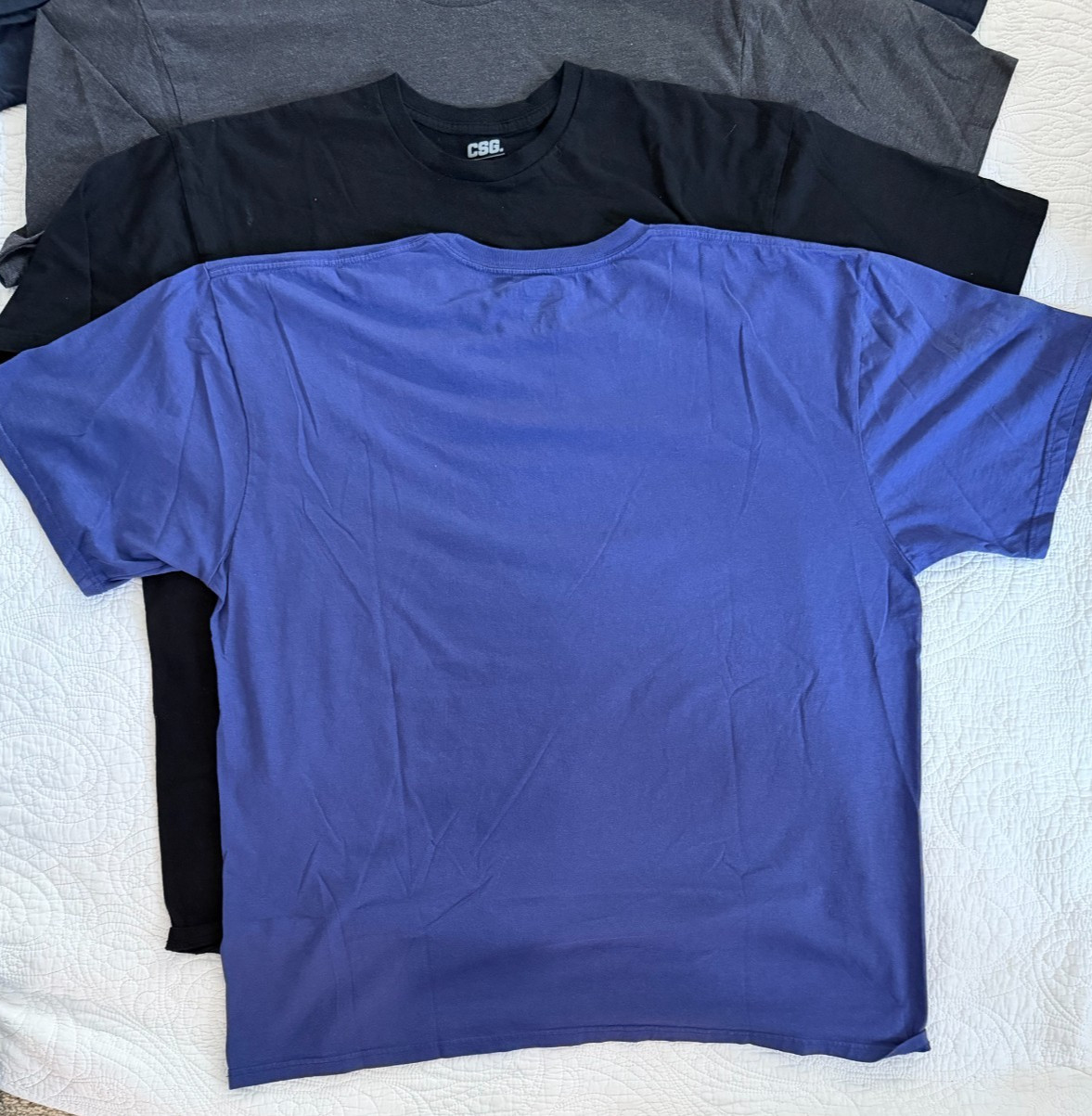 Lot 6 CSG Men’s Blue Basic Short Sleeve Crew T-shirt Size 3XL