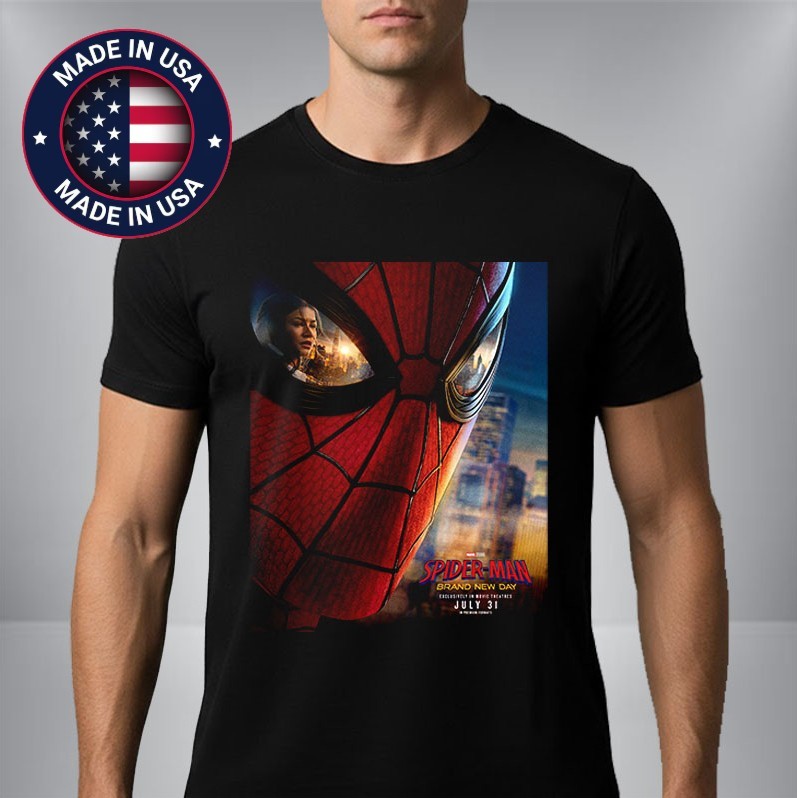 Spider-Man Brand New Day 2026 T-Shirt Movie Promo July 31 Release Superhero Tee