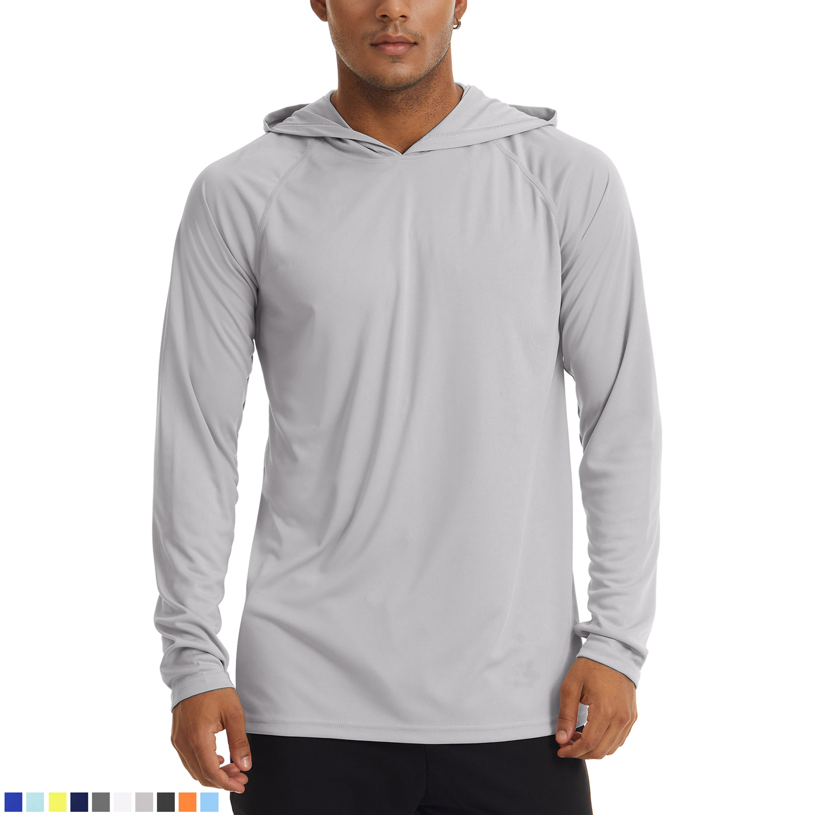 Men’s UPF 50+ Hoodies Casual Long Sleeve Outdoor Hiking Fishing Sun Block Shirts