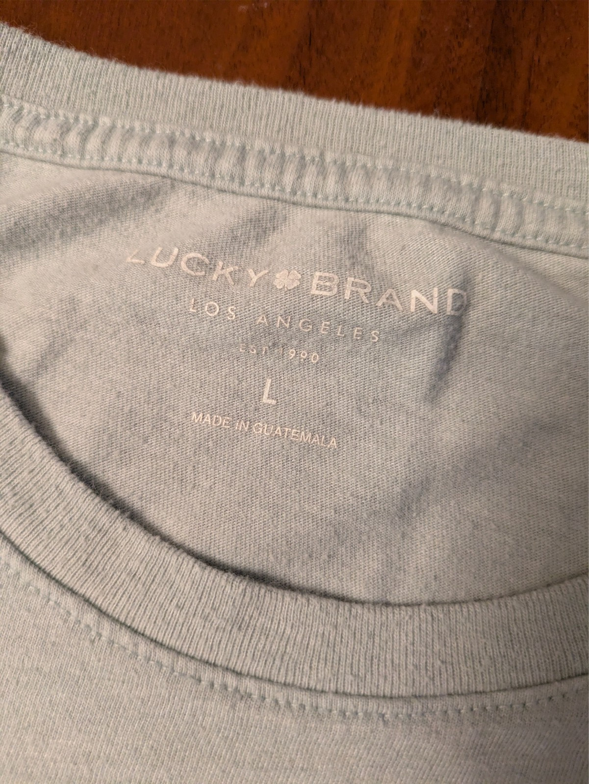 MEN’S TSHIRT: Lucky Brand American Manufacturing Denim Light Blue LARGE L