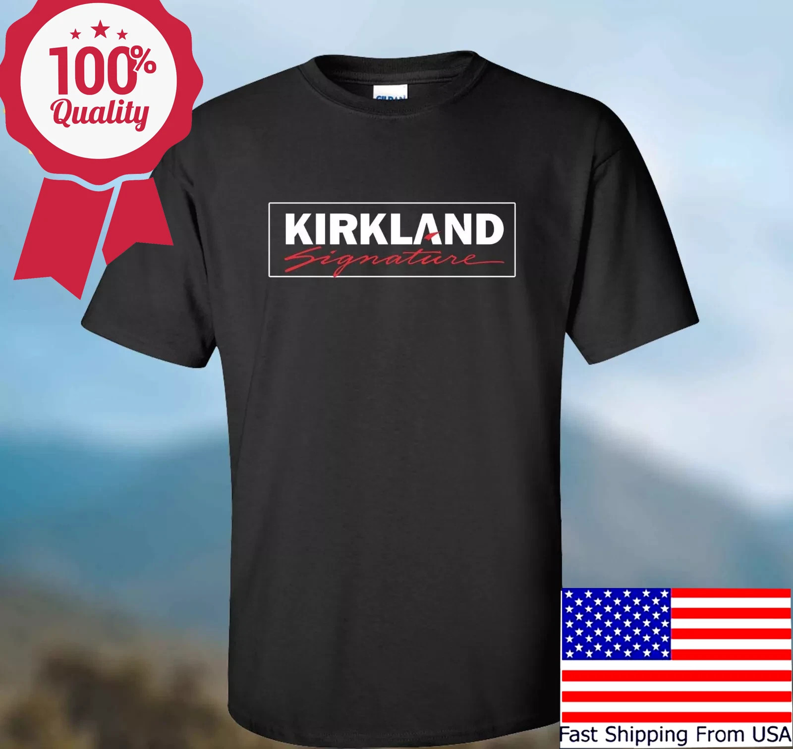 Kirkland Signature Men’s Black Size S-5XL T-shirt