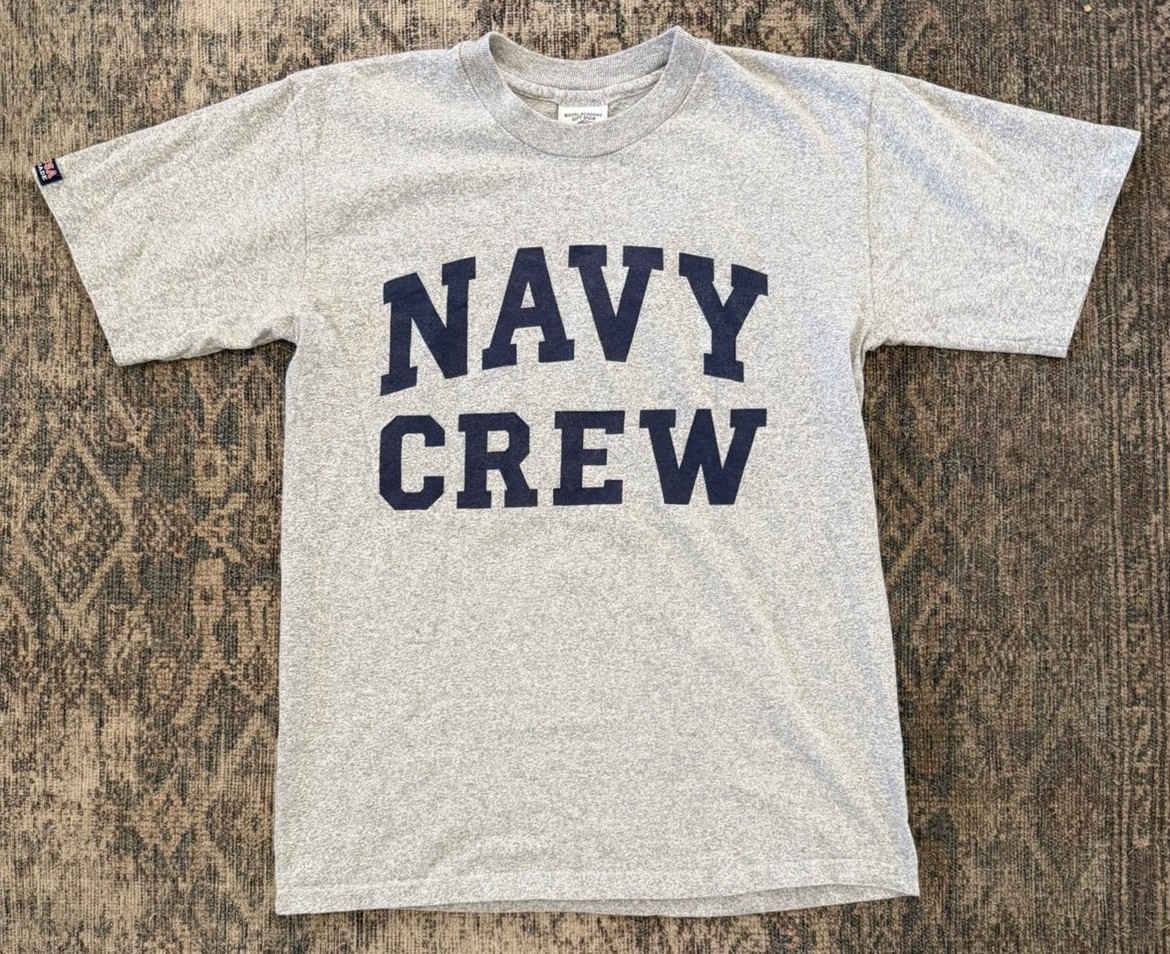 VTG 80s 90s US Navy Naval Academy Crew Rowing Team T Shirt SZ M Single Stitch
